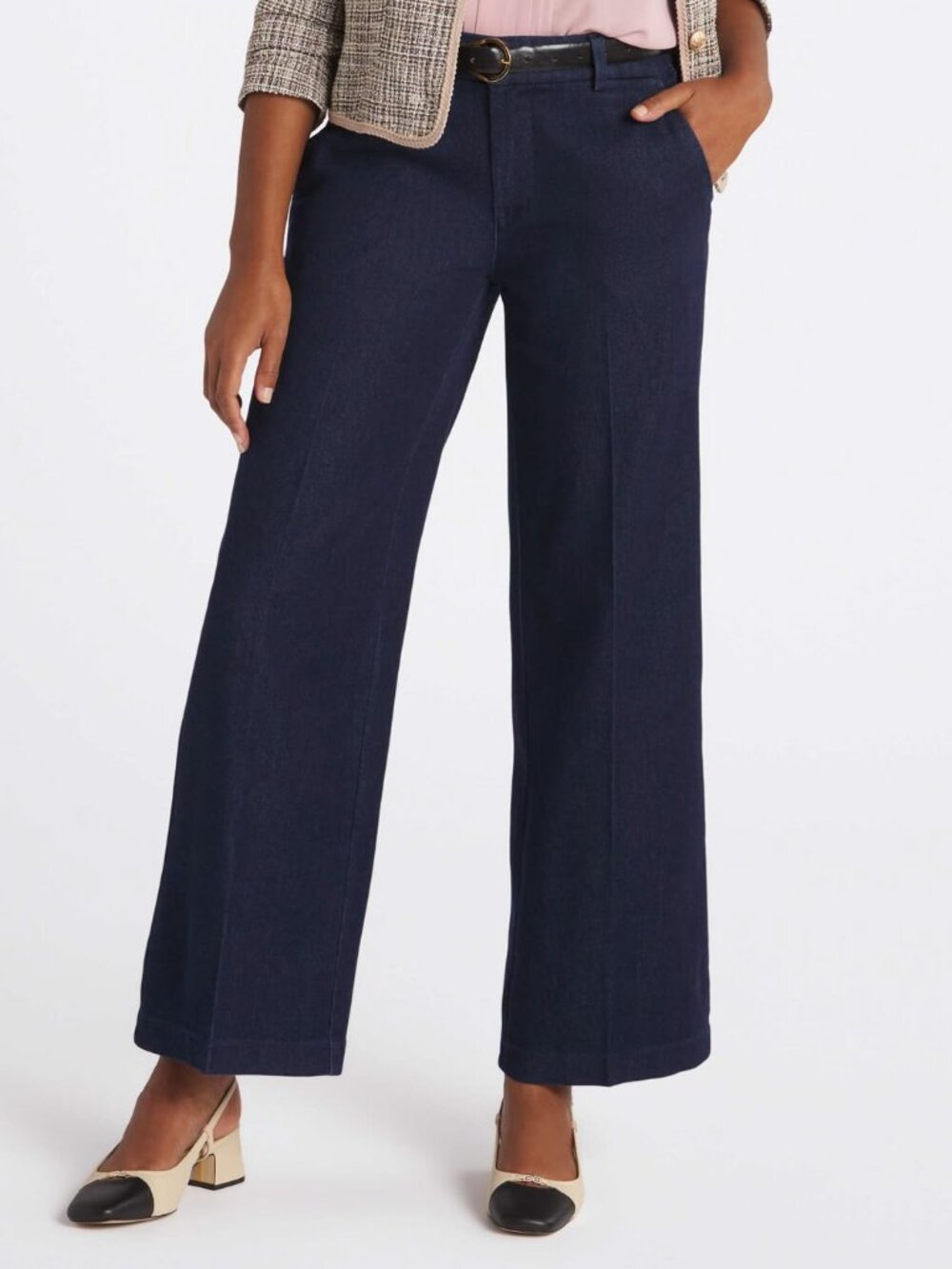 Liverpool Kelsey Wide-Leg Trousers Indigo Sz 2